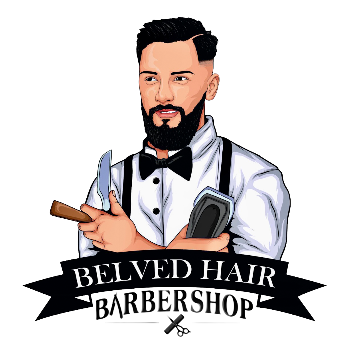 Belvedhairs Barbershop Logo